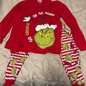 Grinch Red Pajamas Set